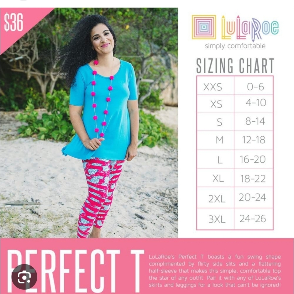 Lularoe Perfect Tee-Navy and White Striped! NWT! - Picture 8 of 8